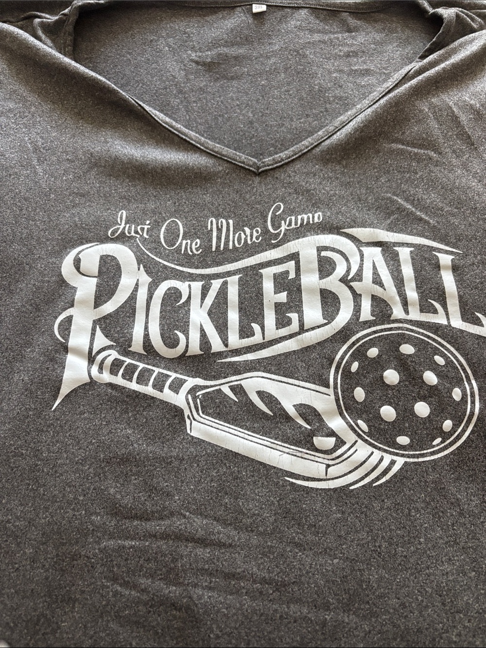 Two Pickleball Graphic Tee - Gray & Orange - Picture 2 of 6